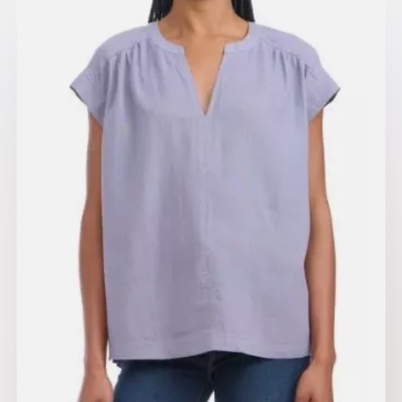 💎 Splendid Linen Blend Top Blue - Picture 1 of 10
